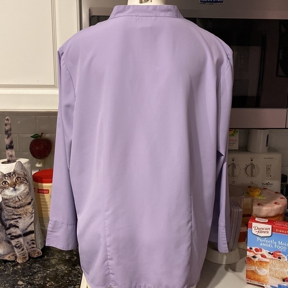 e Anthony Richard’s solid purple long sleeve button up plus size blouse 👚 20W - Picture 3 of 4